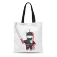 thumbnail image 1 of LADDKE Canvas Tote Bag Blue Cute Cartoon Ninja Unicorn Sword Colorful Brave Reusable Shoulder Grocery Shopping Bags Handbag, 1 of 1