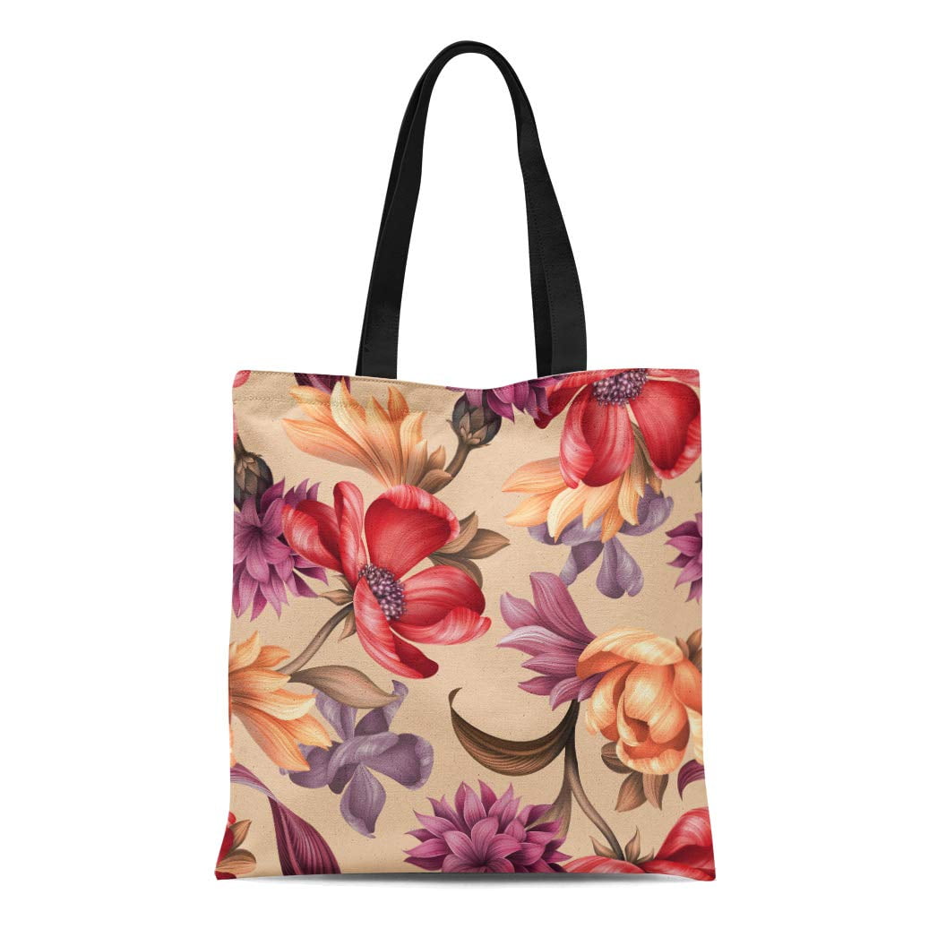 Wildflowers Cotton Bag Pink Shoulder Tote