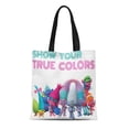 thumbnail image 1 of LADDKE Canvas Tote Bag Colorful Poppy Trolls Best Friends Dreamworks Movie Kids Children Reusable Handbag Shoulder Grocery Shopping Bags, 1 of 1