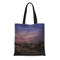thumbnail image 1 of LADDKE Canvas Tote Bag Docks Evening Harbor Charleston Oregon Coast Boats Ships Sea Reusable Handbag Shoulder Grocery Shopping Bags, 1 of 1