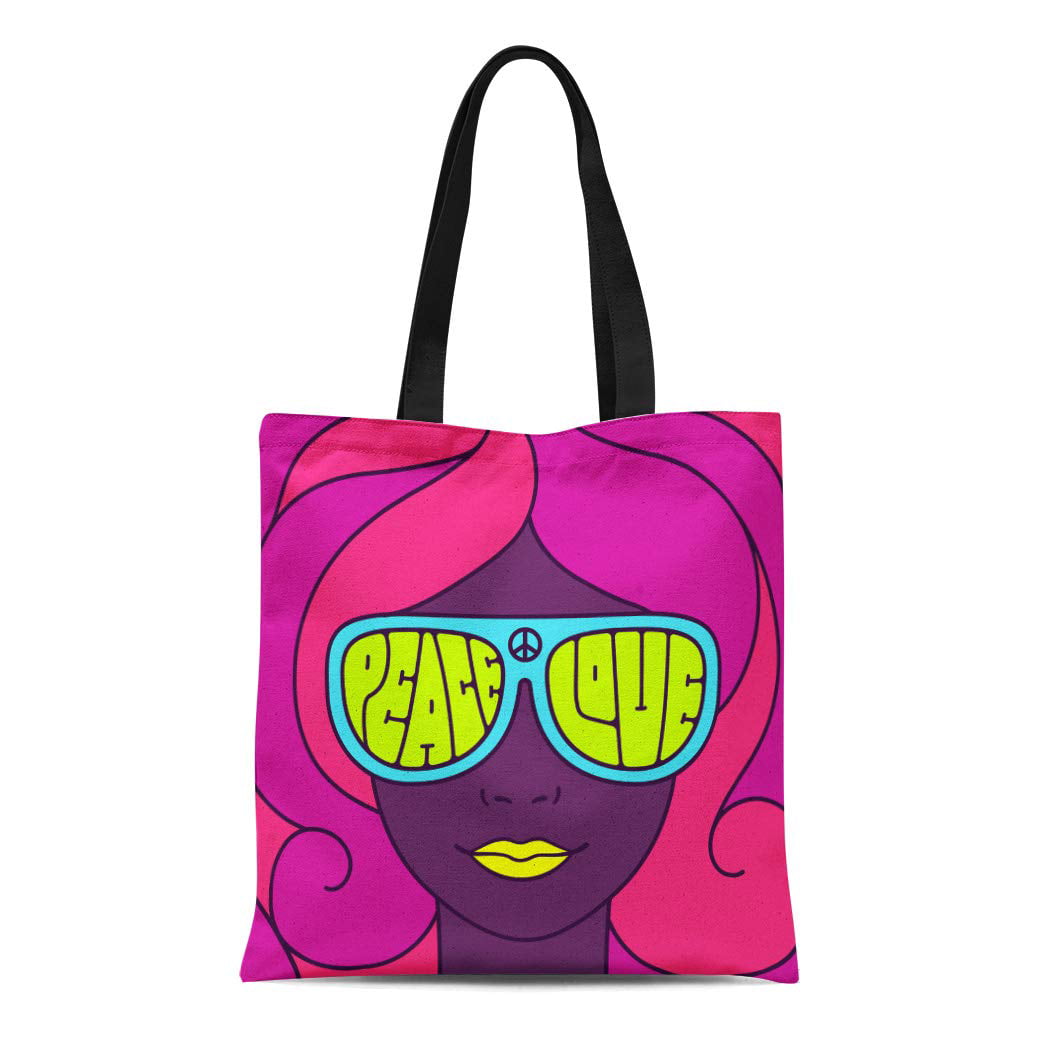 Aesthetic Graphic Love Hearts Doodle Cute Neon Couple Women's Girl Canvas  Shoulder Cotton Tote Bags Shopper Eco Shopping Handbag