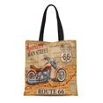 thumbnail image 1 of LADDKE Canvas Tote Bag Map Vintage Route 66 Motorcycle Car Usa Retro Road Reusable Shoulder Grocery Shopping Bags Handbag, 1 of 1