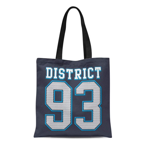 LADDKE Canvas Tote Bag Number College Sport Graphics Varsity Jersey Brooklyn Athletic Baseball Reusable Shoulder Grocery Shopping Bags Handbag