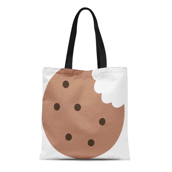 LADDKE Canvas Tote Bag Party Milk and Cookies Kids Favor Reusable Handbag Shoulder Grocery Shopping Bags