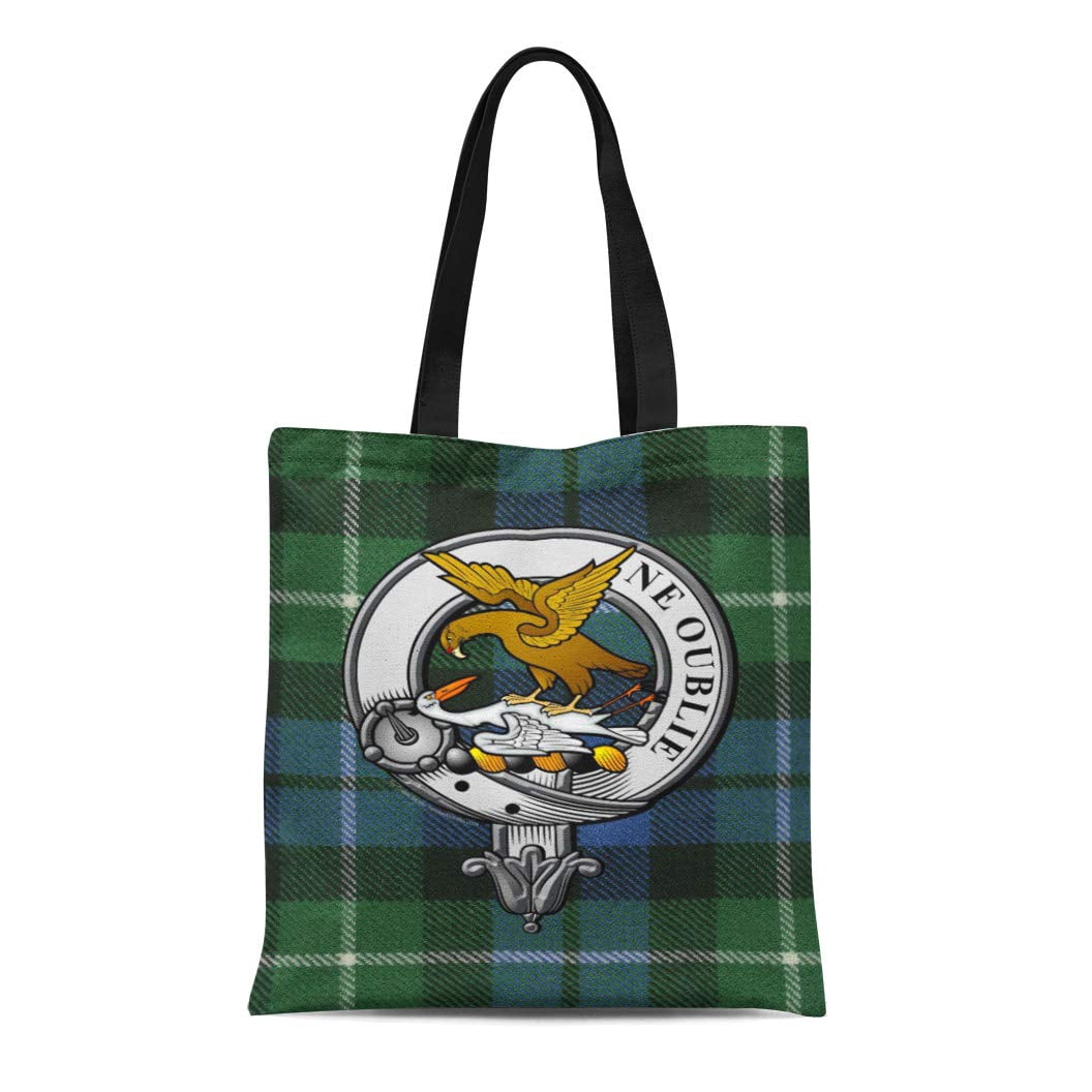 Graham of Montrose Modern Tartan Crest Leather Tote Bag