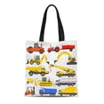 thumbnail image 1 of LADDKE Canvas Tote Bag Vehicle of Industrial Transportation Machine Construction Equipment Digger Truck Durable Reusable Shopping Shoulder Grocery Bag, 1 of 1