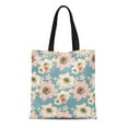 thumbnail image 1 of LADDKE Canvas Tote Bag Watercolor Hawaiian Vintage Tropical Flower Pattern Floral Aloha Autumn Durable Reusable Shopping Shoulder Grocery Bag, 1 of 1