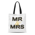 thumbnail image 1 of LADDKE Canvas Tote Bag Yellow Black Mr and Bold Celebration Couple Emblem Event Durable Reusable Shopping Shoulder Grocery Bag, 1 of 1