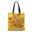 thumbnail image 1 of LADDKE Canvas Tote Bag Yellow Floral Vase Sunflowers By Vincent Van Flowers Still Reusable Handbag Shoulder Grocery Shopping Bags, 1 of 1