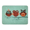 thumbnail image 1 of LADDKE Christmas Winter Owls Whimsical Cute Funny Branch Symbol Tree Doormat Floor Rug Bath Mat 23.6x15.7 inch, 1 of 1