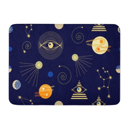 LADDKE Dark Zodiac Sky Abstract Pattern Constellations Stars and Astrological Doormat Floor Rug Bath Mat 30x18 inch