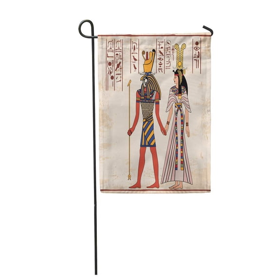 LADDKE Egypt of Egyptian National Drawing Goddess Isis and Queen Nefertari Garden Flag Decorative Flag House Banner 28x40 inch