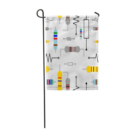 LADDKE Electric Resistor Seamless Pattern Symbol Electronic Background Board Chip Circuit Garden Flag Decorative Flag House Banner 12x18 inch
