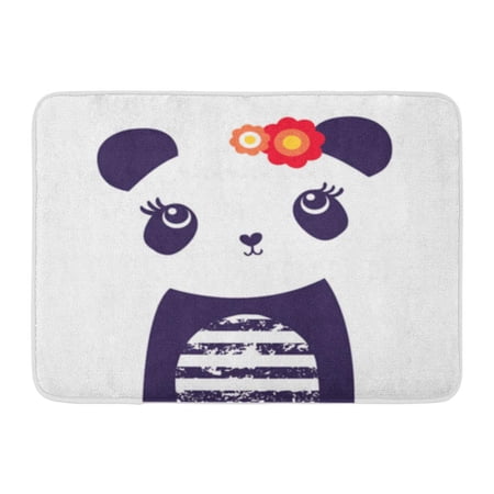 LADDKE Face Panda Bear Pattern Cute Girl Graphics Adorable Doormat Floor Rug Bath Mat 30x18 inch