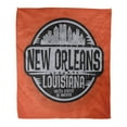 thumbnail image 1 of LADDKE Flannel Throw Blanket Abstract Skyline Stamp Label Name of New Orleans Louisiana Soft for Bed Sofa and Couch 50x60 Inches, 1 of 1