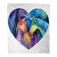 thumbnail image 1 of LADDKE Flannel Throw Blanket Blue Heart of Cosmic Watercolor Unicorns on Colorful Rainbow 50x60 Inch Lightweight Cozy Plush Fluffy Warm Fuzzy Soft, 1 of 4