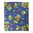 thumbnail image 1 of LADDKE Flannel Throw Blanket Green Adorable Pattern of Frog and Friends in The Soft for Bed Sofa and Couch 58x80 Inches, 1 of 1