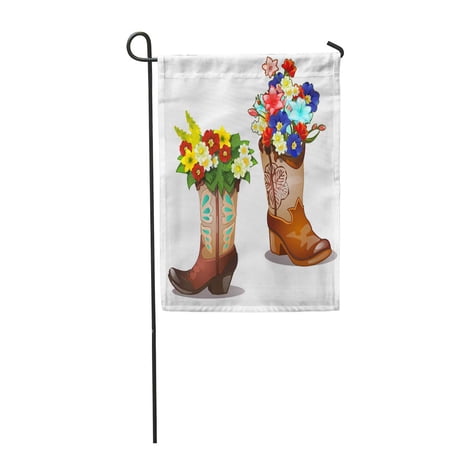 LADDKE Flowers in Boots Sketch of The Placard Broadsheet Floristry Service Garden Flag Decorative Flag House Banner 28x40 inch