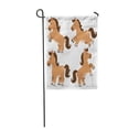thumbnail image 1 of LADDKE Four Cute Brown Cartoon Horses Standing Rearing Up and Jumping Garden Flag Decorative Flag House Banner 28x40 inch, 1 of 1