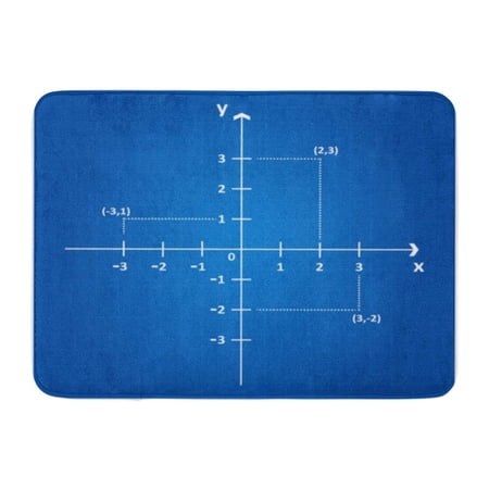 LADDKE Graph Cartesian Coordinate System on Blueprint Plane Math Doormat Floor Rug Bath Mat 30x18 inch