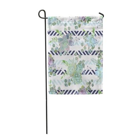 LADDKE Green Colorful Succulent Echeveria Natural Cactus Pattern in Modern Garden Flag Decorative Flag House Banner 28x40 inch