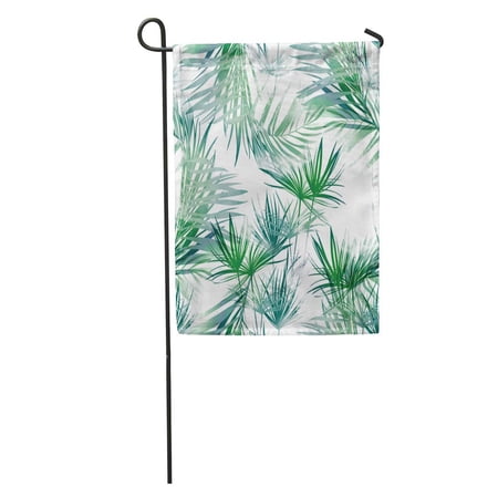 LADDKE Leaves of Tropical Plants Hand Digital Drawing and Watercolor Botanical Boho Chic Mixed Media Floral Garden Flag Decorative Flag House Banner 12x18 inch