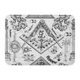 thumbnail image 1 of LADDKE Mason and Mysterious Symbols Freemasonry Secret Societies Emblems Occult Spiritual Mystic Drawings Tattoo Doormat Floor Rug Bath Mat 23.6x15.7 inch, 1 of 1