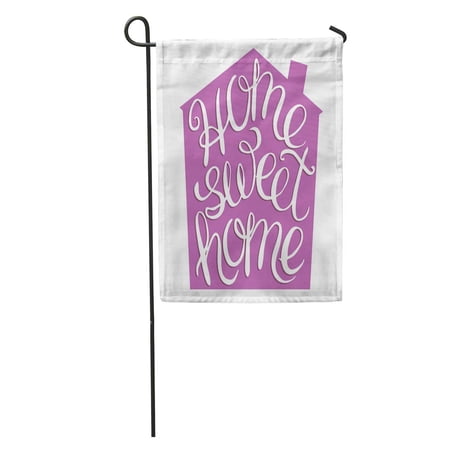 LADDKE Purple Sign Home Sweet Hand Lettering Calligraphic Housewarming Abstract Garden Flag Decorative Flag House Banner 12x18 inch