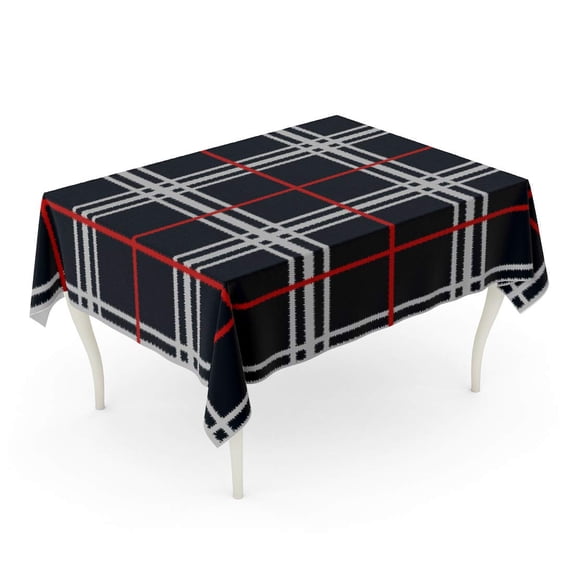 LADDKE Red Apartment of Cozy Plaid Printing Pattern Fringe Bedtime Black Cartoon Clean Collect Tablecloth Table Desk Cover Home Party Decor 60x120 inch
