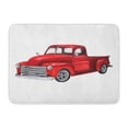thumbnail image 1 of LADDKE Red Old Watercolor Vintage Toy Model Truck Pickup Car Doormat Floor Rug Bath Mat 30x18 inch, 1 of 1