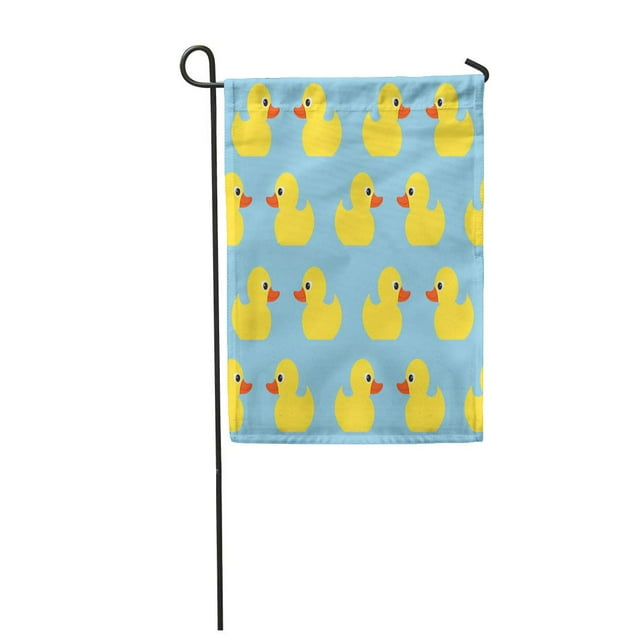 LADDKE Seamless Vector Pattern with Cute Bright Yellow Ducks Toy Baby Garden Flag Decorative Flag House Banner 12x18 inch