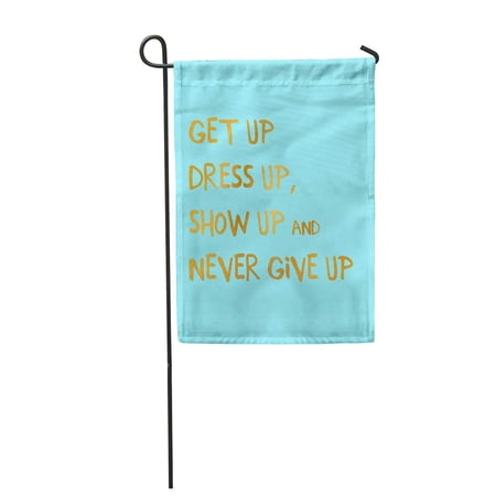 LADDKE Success Hand Lettering Gold Quote on Blue for Happy Abstract Garden Flag Decorative Flag House Banner 28x40 inch