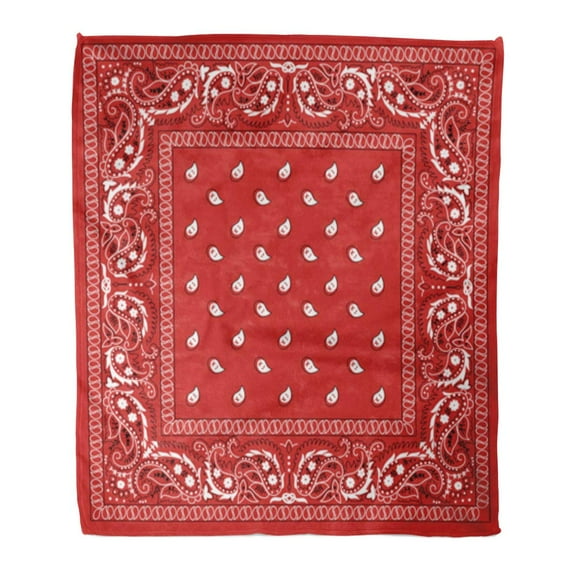 LADDKE Throw Blanket 50x60 Inches Green Scarf Classic Paisley Bandana Colorful Border Black Silk Retro Shawl Vintage Warm Flannel Soft Blanket for Couch Sofa Bed