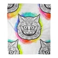 thumbnail image 1 of LADDKE Throw Blanket 50x60 Inches Watercolor Alice Cheshire Cat Head from The Fairy Tale Wonderland Curtains Warm Flannel Soft Blanket for Couch Sofa Bed, 1 of 1