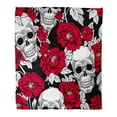 thumbnail image 1 of LADDKE Throw Blanket Warm Cozy Print Flannel Colorful Pattern Skull Flowers Peony Gold Tattoo Rock and Roll Gothic Comfortable Soft for Bed Sofa and Couch 58x80 Inches, 1 of 1