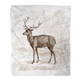 thumbnail image 1 of LADDKE Throw Blanket Warm Cozy Print Flannel Deer Vintage Engraved Histoire Naturelle by Buffon and Lac?pède Published Comfortable Soft for Bed Sofa and Couch 50x60 Inches, 1 of 1