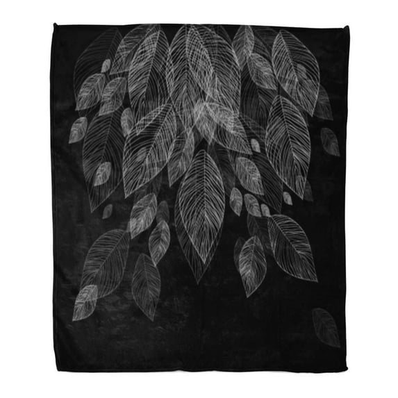 LADDKE Throw Blanket Warm Cozy Print Flannel Orange Leaf Falling Leaves Branch Autumn Foliage Comfortable Soft for Bed Sofa and Couch 50x60 Inches