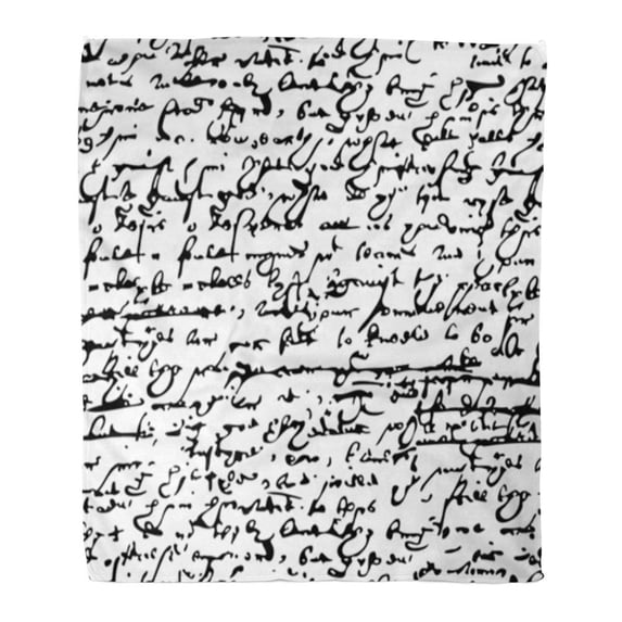LADDKE Throw Blanket Warm Cozy Print Flannel Pattern Shakespeare William Text Handwrite Comfortable Soft for Bed Sofa and Couch 50x60 Inches