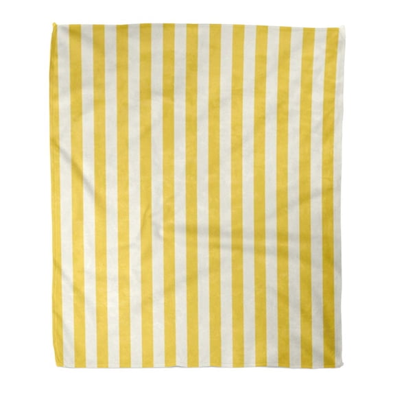 LADDKE Throw Blanket Warm Cozy Print Flannel Stripe Striped Stamp Yellow Sleepwear Products Pattern Comfortable Soft for Bed Sofa and Couch 58x80 Inches