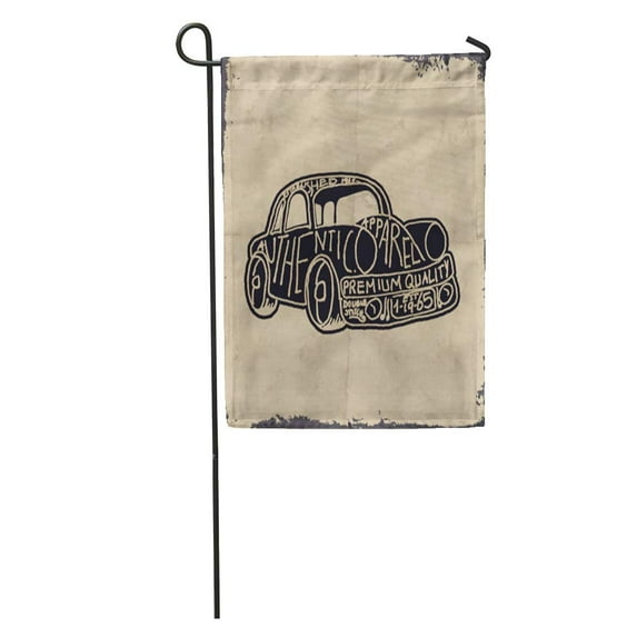 LADDKE Vintage Sketch Car Wording 1960S Air History Moto Motorcycle Speed Garden Flag Decorative Flag House Banner 28x40 inch