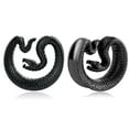 thumbnail image 1 of LADEMAYH 2pcs Surgical Steel 316L Ear Plugs Tunnels Gauges, Snake Design Saddle Shape Gauges for Ears, Hypoallergenic Body Piercing Jewelry for Gothic/Punk Styles (Black, 08mm=0g), 1 of 5