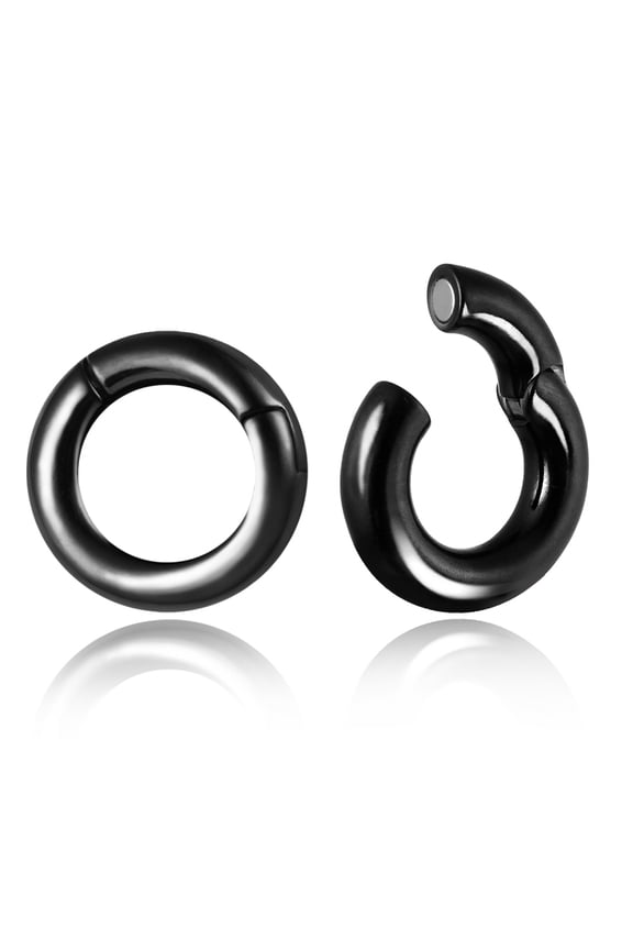 Classic Ear Weights for Stretched Ears, Stylish Hoop 0g Ear Hangers for 8mm+ Ear Stretching, Hypoallergenic Surgical Stainless Steel 316L Weighted Dangle Gauges Body Jewelry