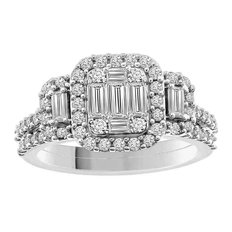 LADIES BAND 1.25CT ROUND/BAGUETTE DIAMOND 14K WHITE GOLD LADIES BAND 1.25CT ROUND/BAGUETTE DIAMOND 14K WHITE GOLD