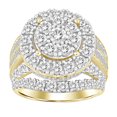 thumbnail image 1 of Bellano Women's Fashion Ring 3.00CT Round/Baguette Diamond 10K Yellow Gold, 1 of 1