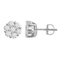 thumbnail image 1 of Bellano Women's Flower Earrings 1.00Ct Round Diamond 14K White Gold, 1 of 1
