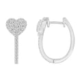 thumbnail image 1 of Bellano Women's Hoop Earrings 0.50CT Round Diamond 14K White Gold (Si Quality), 1 of 1