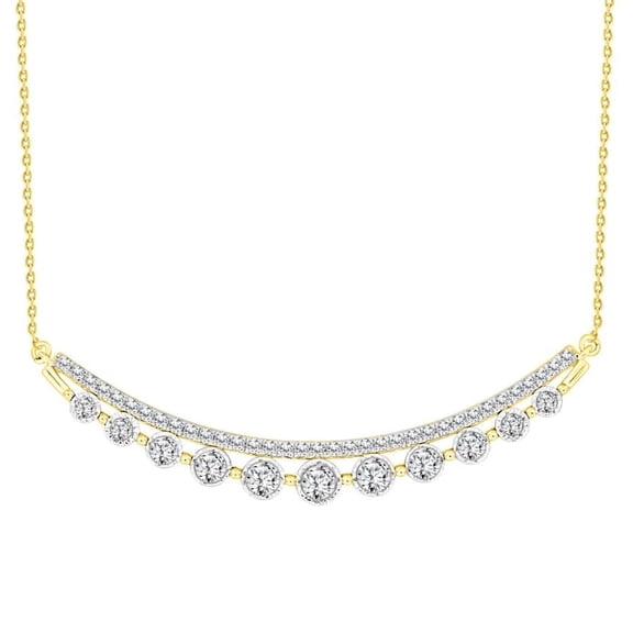 Bellano Women's Necklace 0.75Ct Round Diamond 14K Yellow Gold