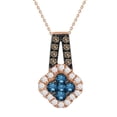 thumbnail image 1 of Bellano Women's Pendant 0.50Ct Round Dark Brown/Blue Diamond 14K Rose Gold (Si Quality), 1 of 1
