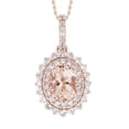 thumbnail image 1 of Bellano Women's Pendant With Chain 1.35Ct Oval/Round Diamond 10K Rose Gold(Center Stone 1.00Ct Oval Diamond), 1 of 1