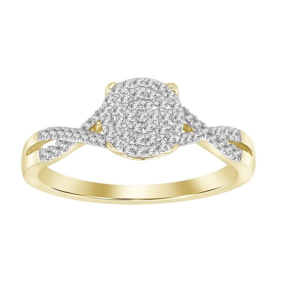 Bellano Women's Ring 0.15CT Round Diamond 10K Yellow Gold